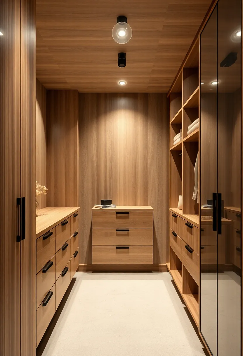 Neutral-toned wood finishes that add warmth without overwhelming the space