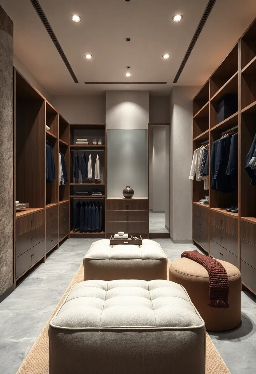 Neutral-colored ottomans that provide both seating and a touch of elegance