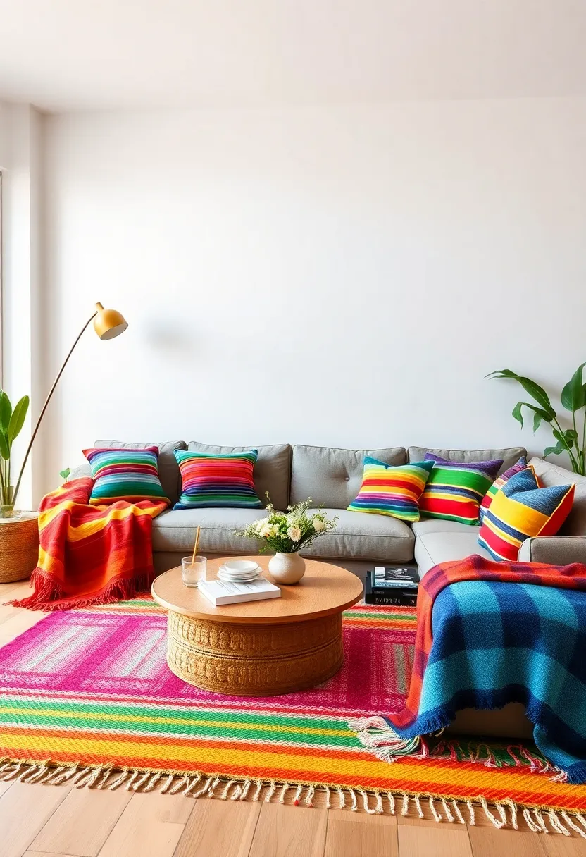 Rainbow Pop:‌ Bright stripes in‍ a ‍variety of colors⁤ create a cheerful and fun atmosphere, perfect for making your living room feel inviting