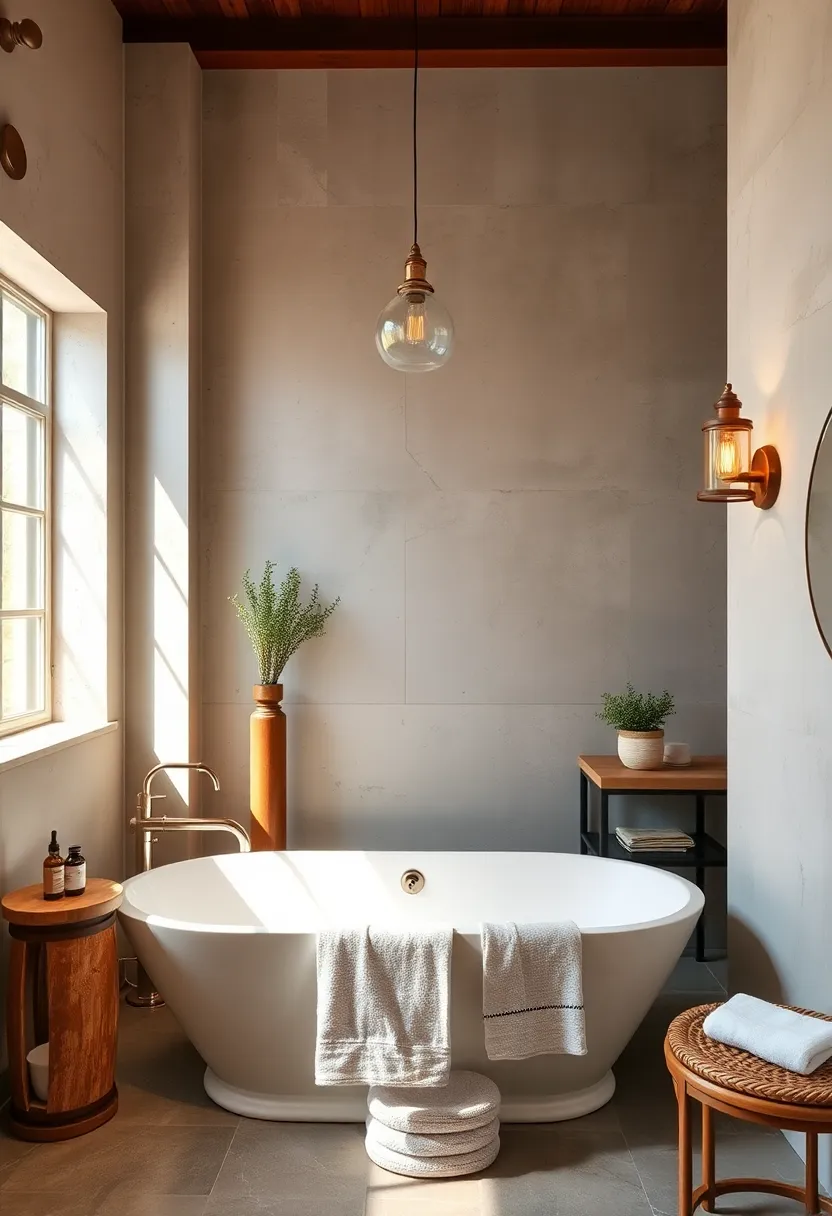 Warm Metallics and Vintage Lighting Fixtures ‍Enhancing the ⁤Inviting Feel of a Modern Farmhouse Soaking space