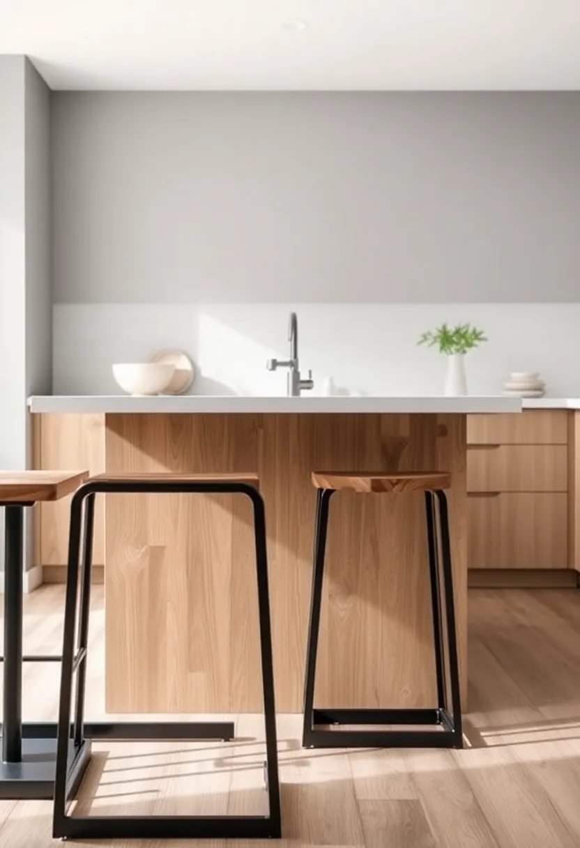 Rustic Modern Stools with Reclaimed Wood Seats and Black powder ‌Coated⁢ Bases