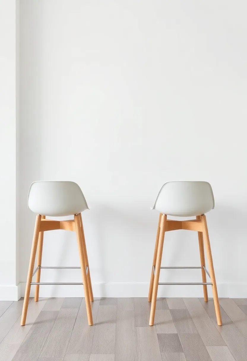 Simplistic ⁣Plastic Molded⁢ Seats Paired with Natural⁣ Wood Legs for Scandinavian Style