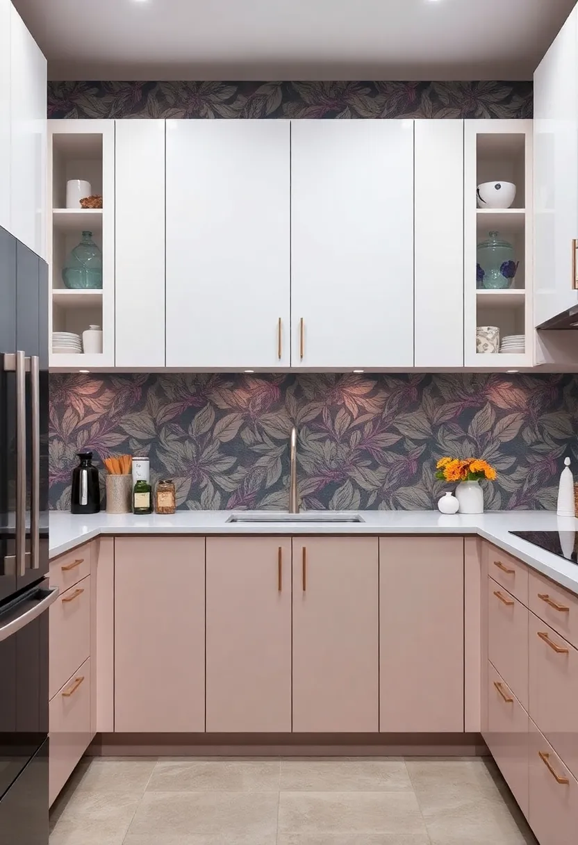 Bold Wallpaper Backdrops: See how a vibrant wallpaper inside your upper cabinets can add an unexpected pop of personality