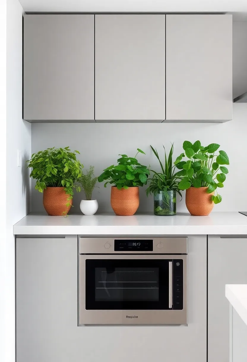 Botanical Inspiration: Find out how integrating greenery, such as herbs in cabinet planters, can enliven your kitchen ambiance