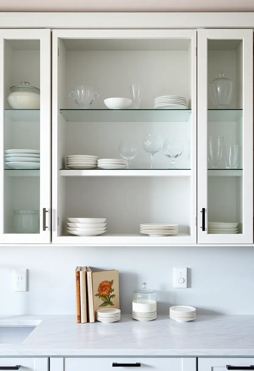 Glass-Front Cabinets: Unveil the sophistication of glass-front cabinets, perfect for displaying beautiful glassware and cookbooks
