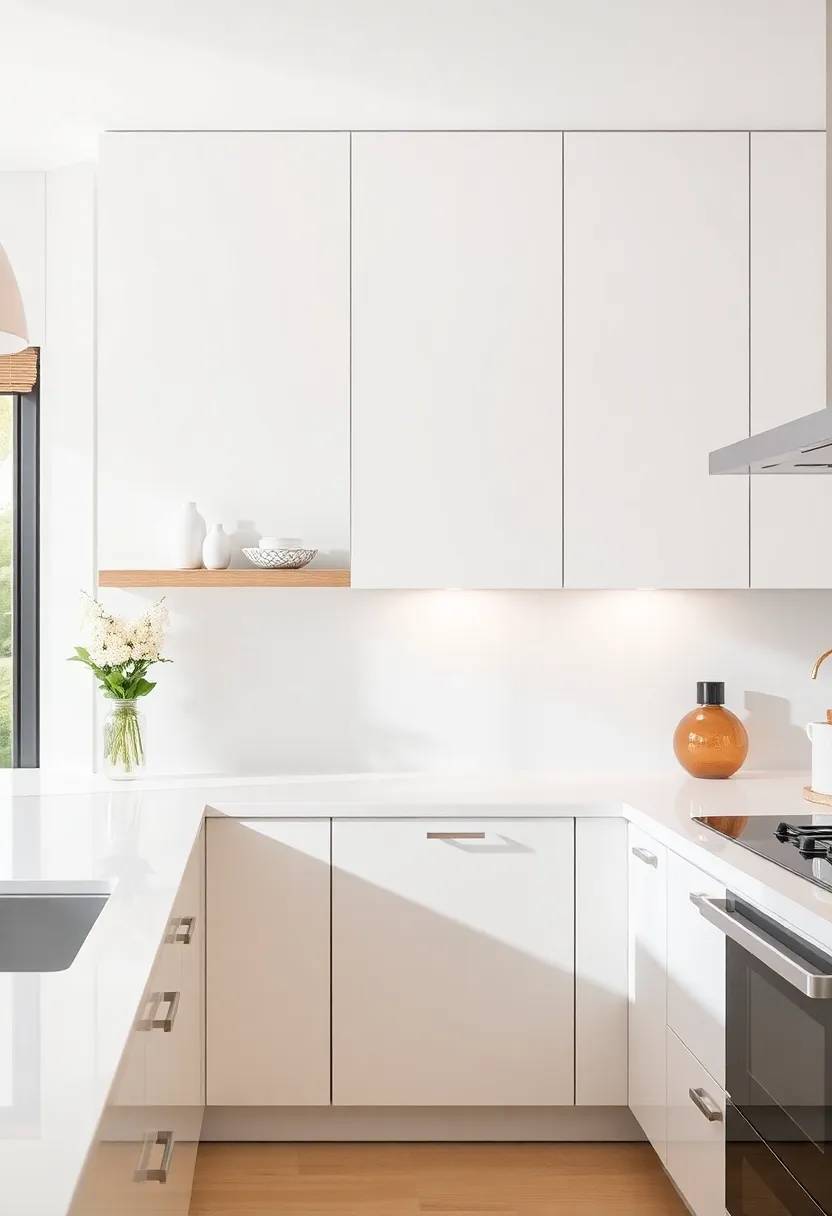 High-Gloss Finishes: Experience the allure of high-gloss cabinet finishes that reflect light and make your kitchen feel brighter
