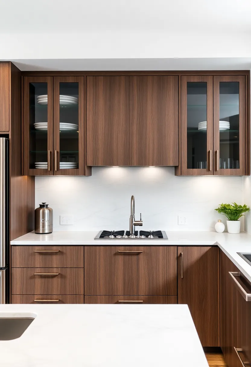 Metal Accents: Explore cabinets with metal accents that can create an urban, modern aesthetic while maintaining warm functionality