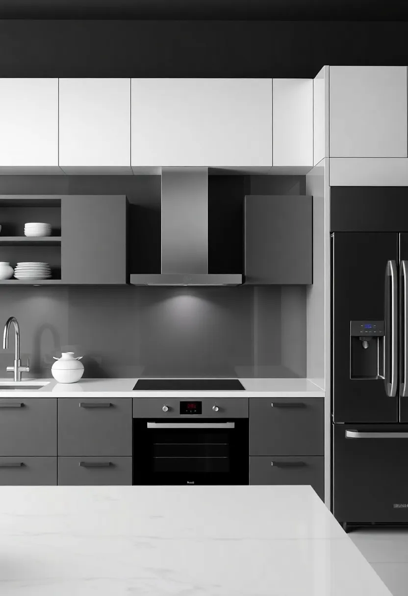 monochromatic Designs: learn how a monochromatic scheme can create a streamlined and sophisticated appearance, making your kitchen shine