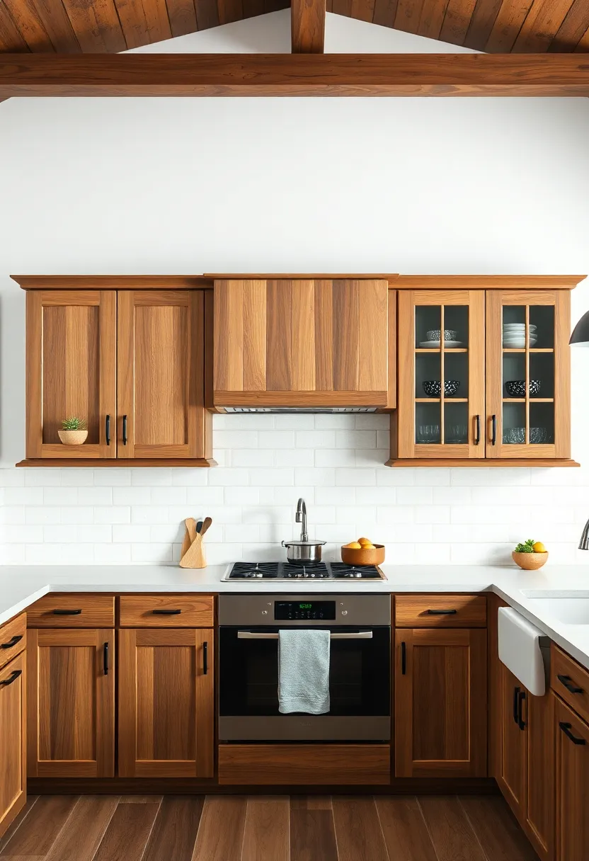 Rustic Retreat: Appreciate the charm of farmhouse-inspired wooden cabinets that evoke warmth and a cozy atmosphere