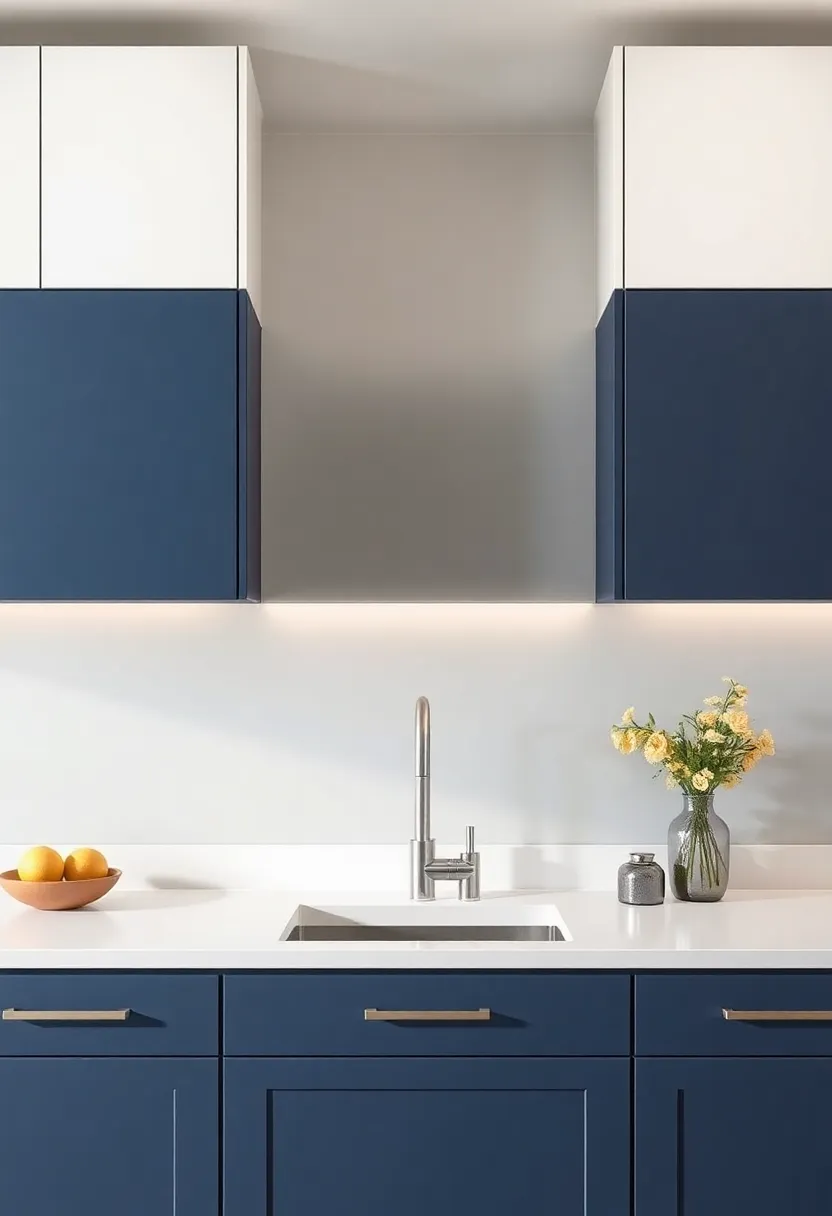 Two-Tone Transformation: Explore the boldness of contrasting colors for upper cabinets that can breathe new life into your space