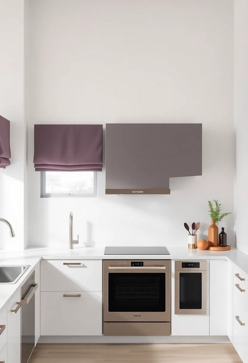 Color Block Valances Matching Kitchen Appliances for a Coordinated Style Statement