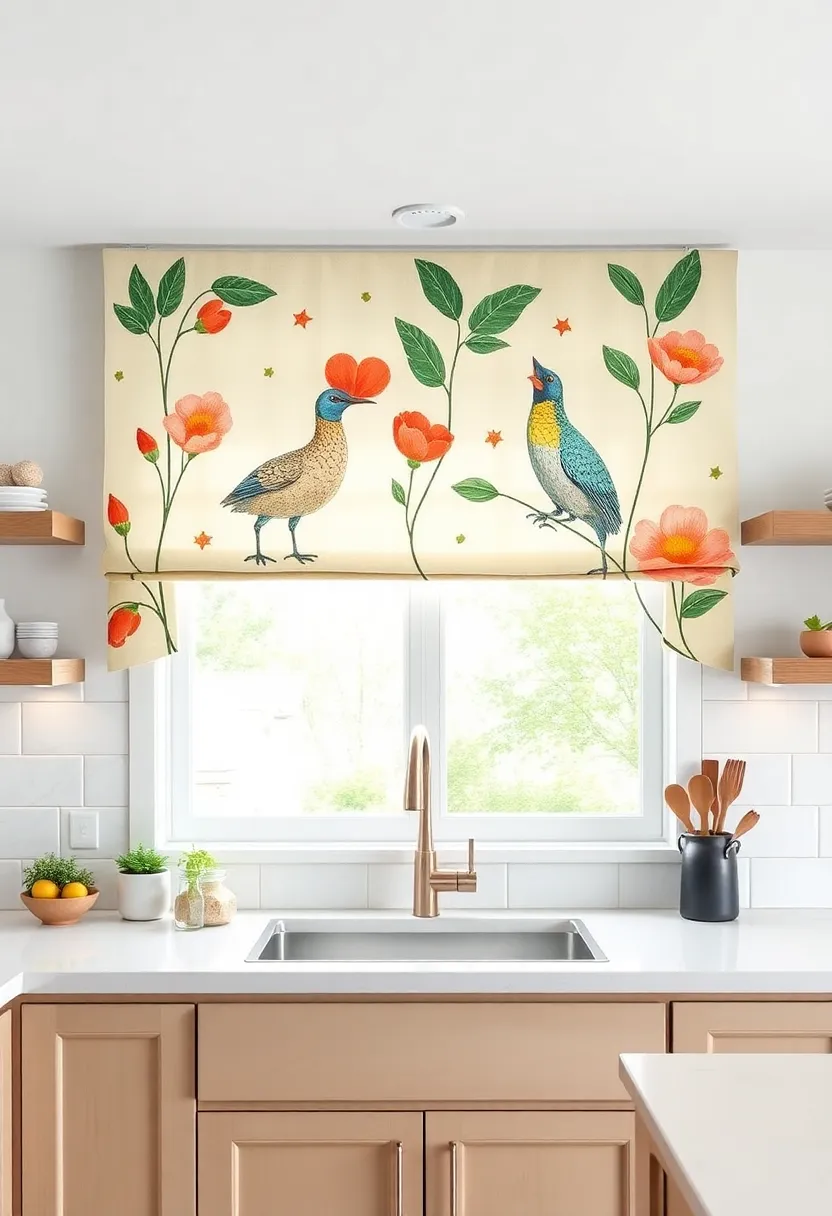 hand-Painted Artistic Valances Showcasing Personalized Designs to Inspire Culinary Creativity