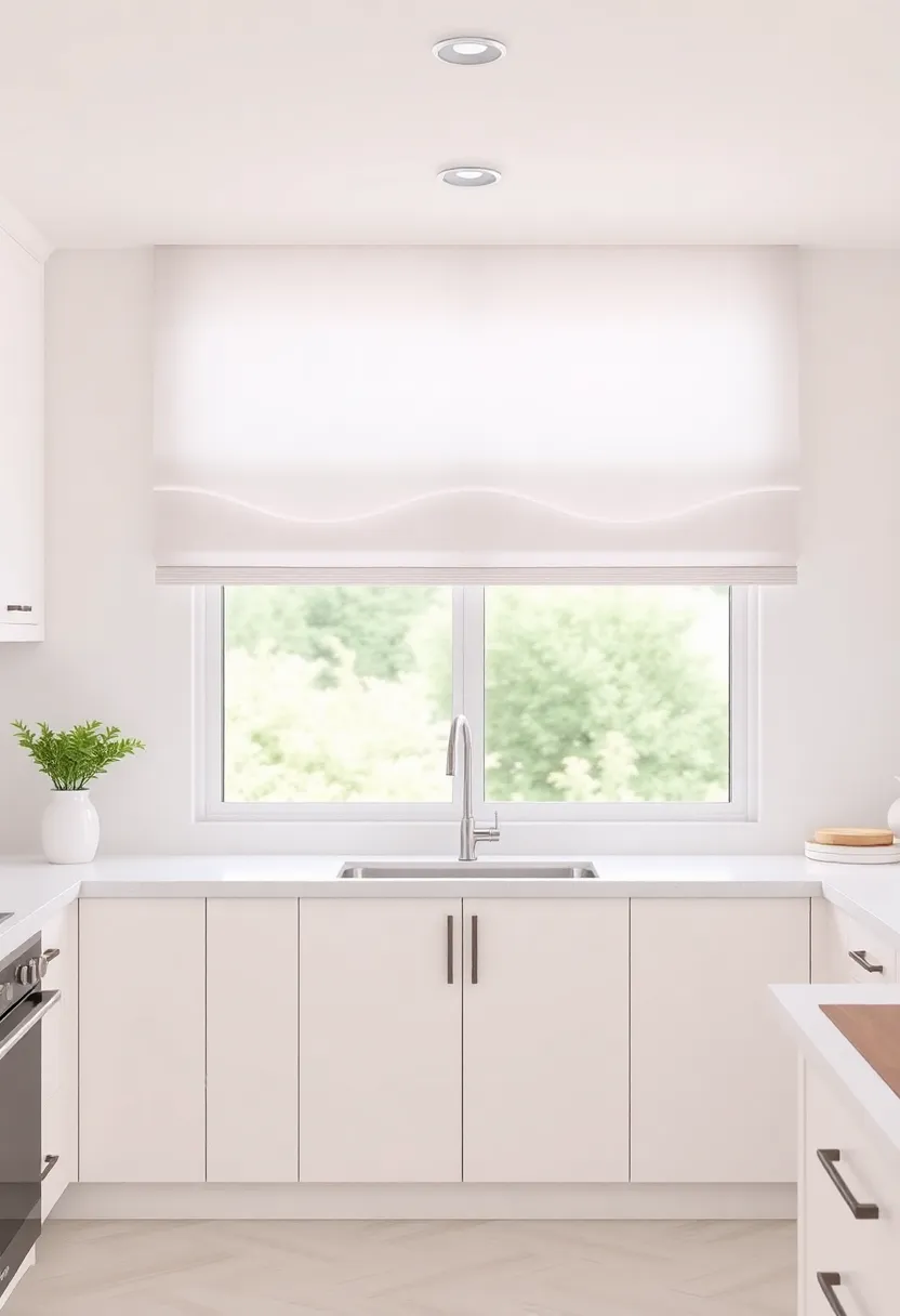 Soft Pastel Ombre Valances Adding Subtle Gradient Color Flow to Bright and Cheerful kitchens
