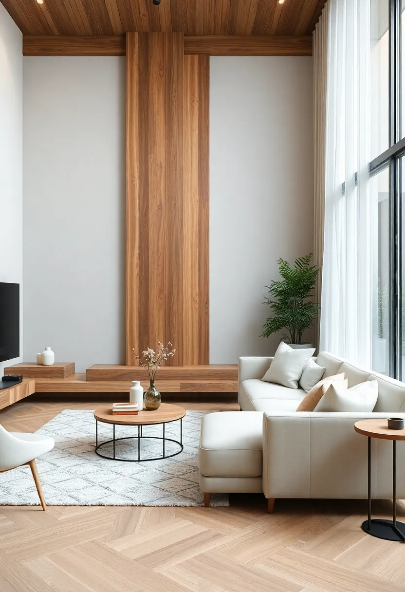 Integrating Natural Textures for a ​Cozy yet ​Modern Living Room Feel