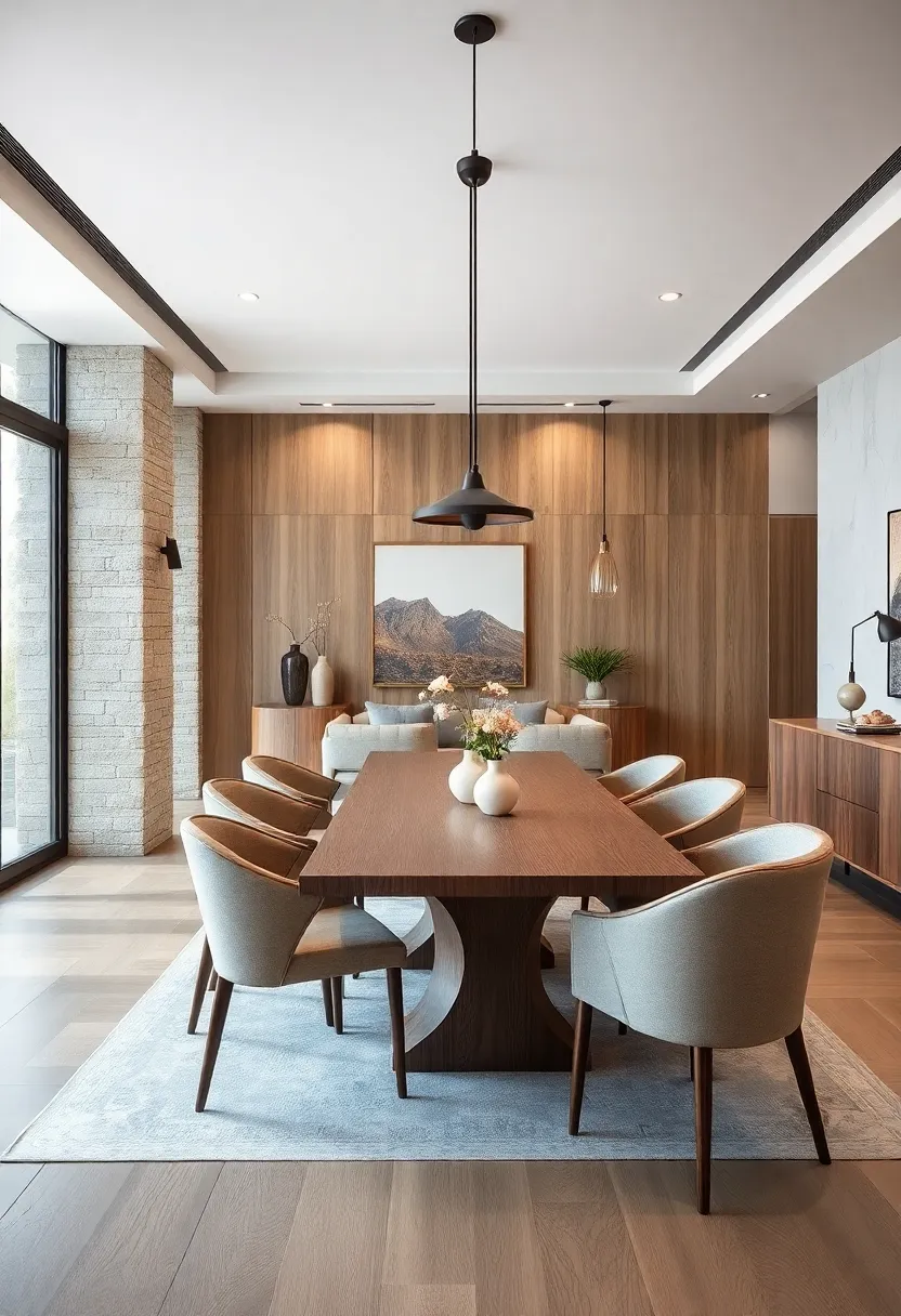 Tonal Wood Layers: Combining light, medium, and dark wood finishes creates a rich‍ yet neutral dining atmosphere