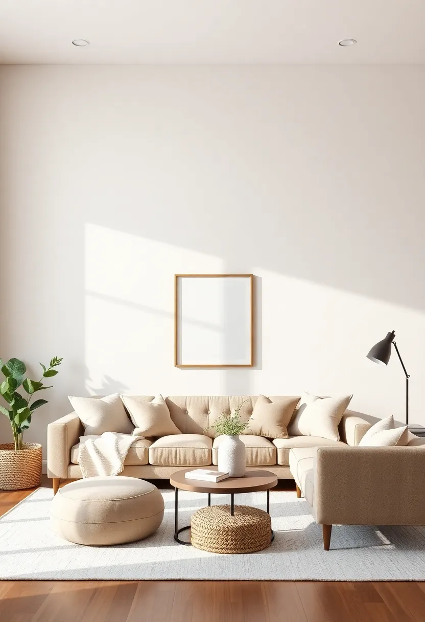 Soft wall Colors: Choose shades like soft taupe or creamy white to coat your walls, ensuring the furniture remains the highlight of the cozy space