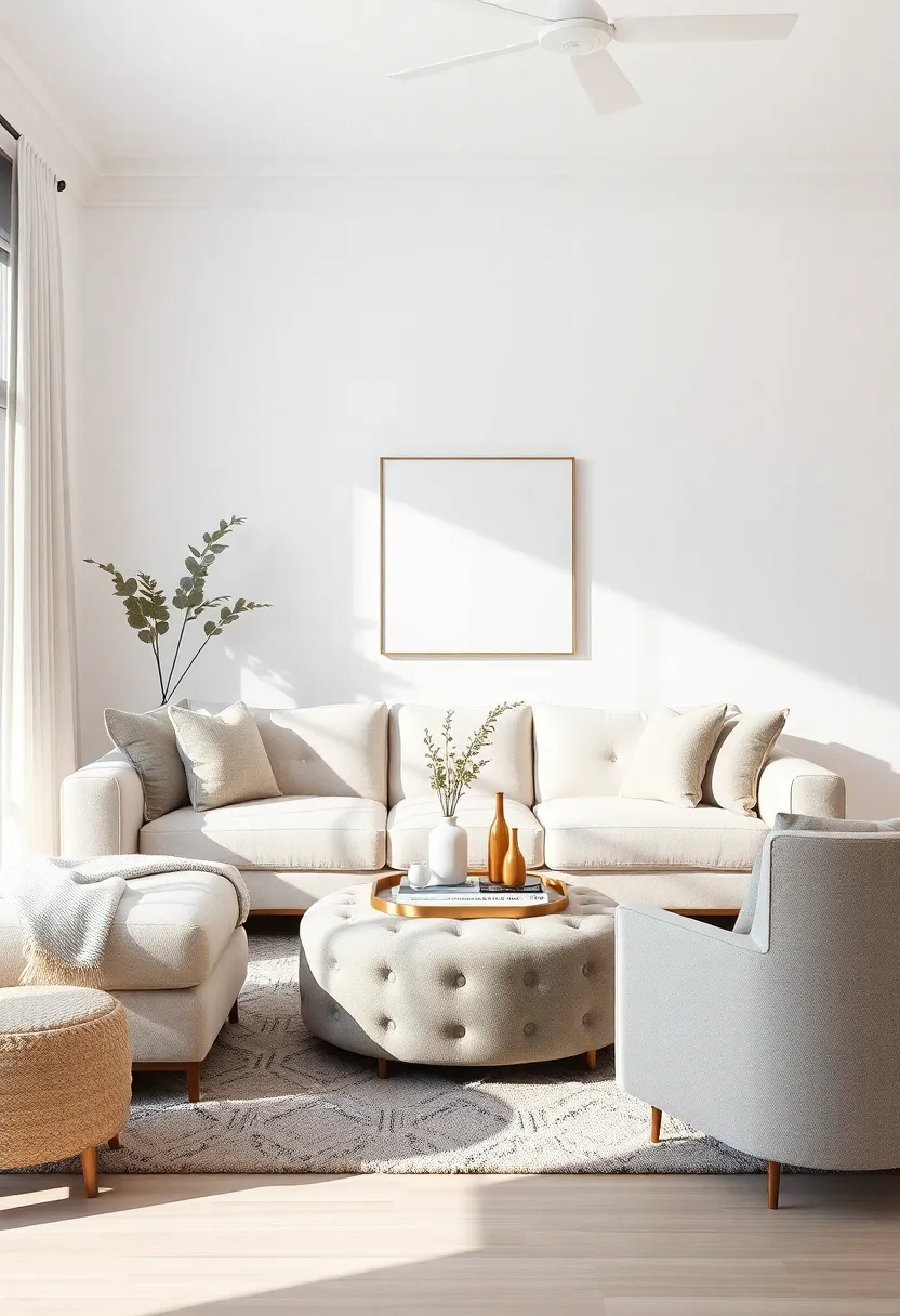 Soft Textures: Incorporate various fabrics such as velvet, faux fur, and chenille to add depth and tactile interest to your neutral space