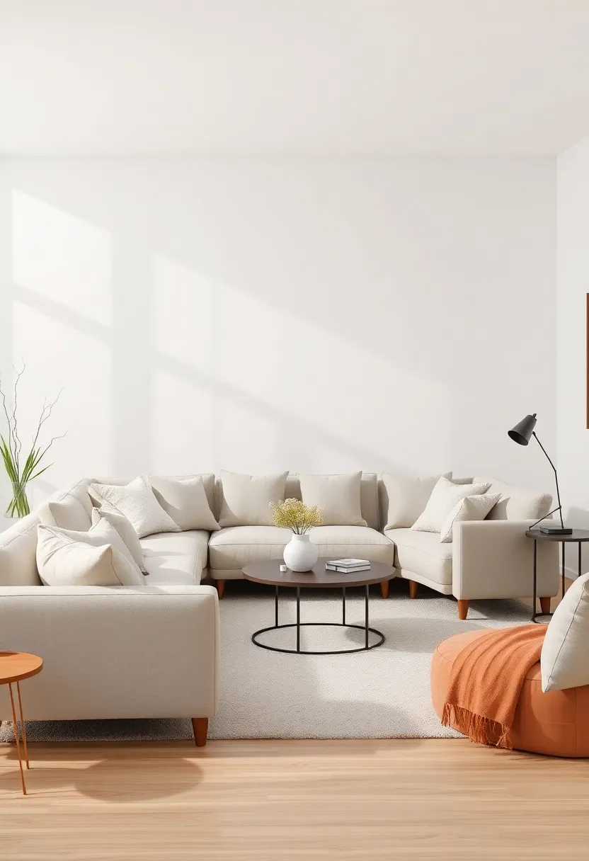 Minimalist Decor: Keep knick-knacks to a minimum to maintain a clean aesthetic, allowing the plushness of your furniture to take center stage