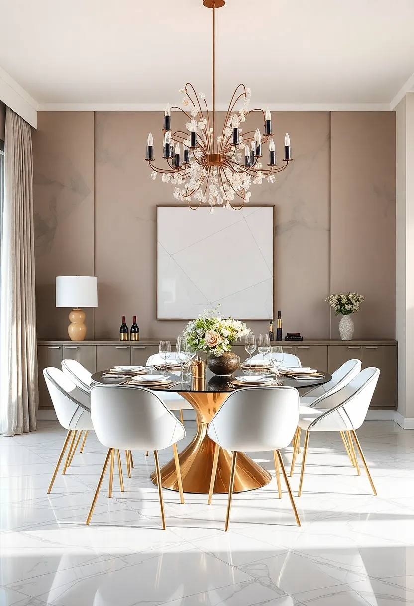 Contemporary Artifacts: Infuse modern design elements with sleek, contemporary pieces that maintain a chic aesthetic while bending to the theme of celebration