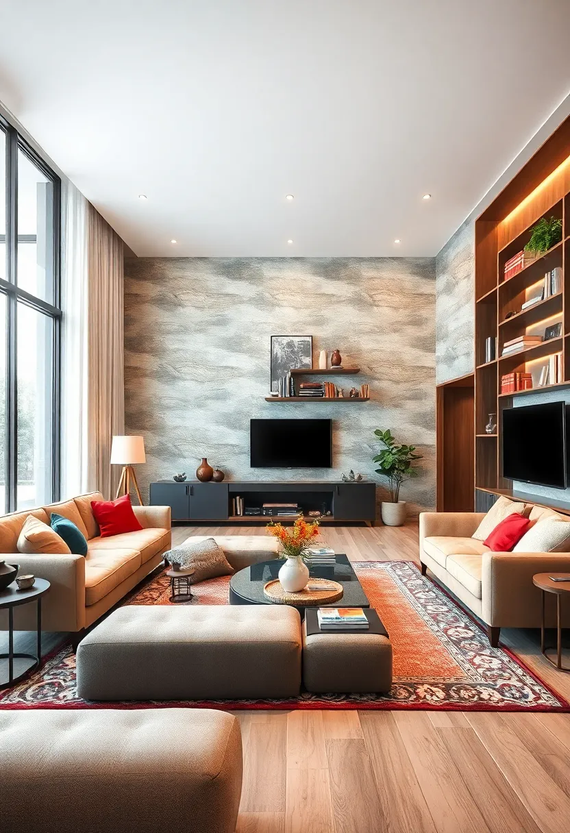 Utilize vertical space with tall bookshelves or wall-mounted storage to free up floor area