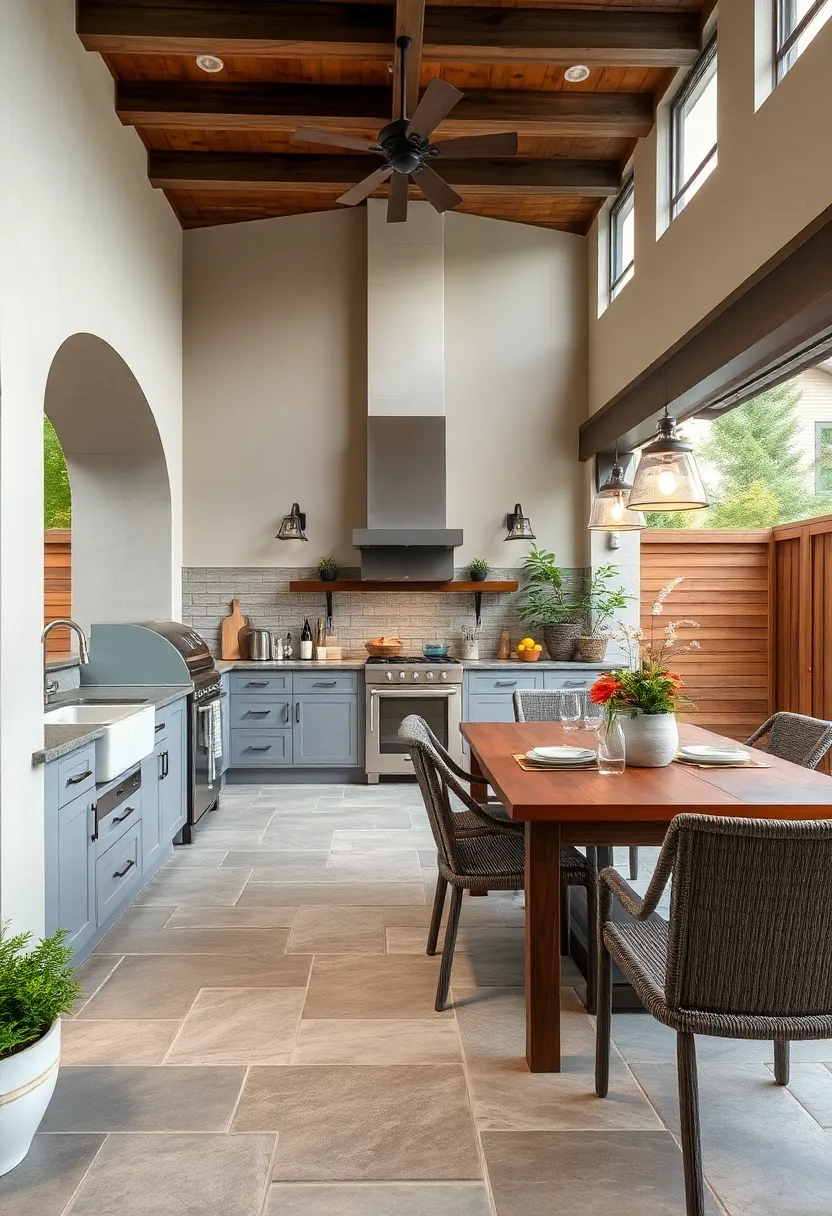 Flagstone ​patio⁣ Kitchen: Extend your kitchen with flagstone flooring that creates a cohesive outdoor cooking and dining area