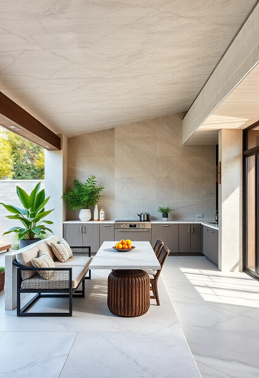 Marble-Inspired Quartz​ Finish:‌ Opt ⁤for quartz⁢ surfaces that mimic marble’s sophistication but withstand⁤ outdoor‌ elements effectively