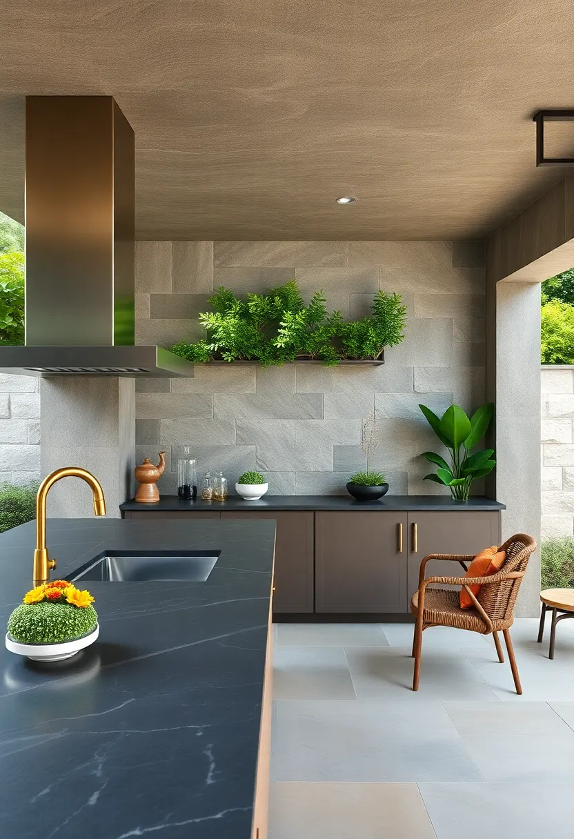 Sleek Slate ‍Countertops: Use dark ⁢slate for ‍countertops to add a modern‍ edge while offering ⁣durability and a cool surface for prep ⁤work