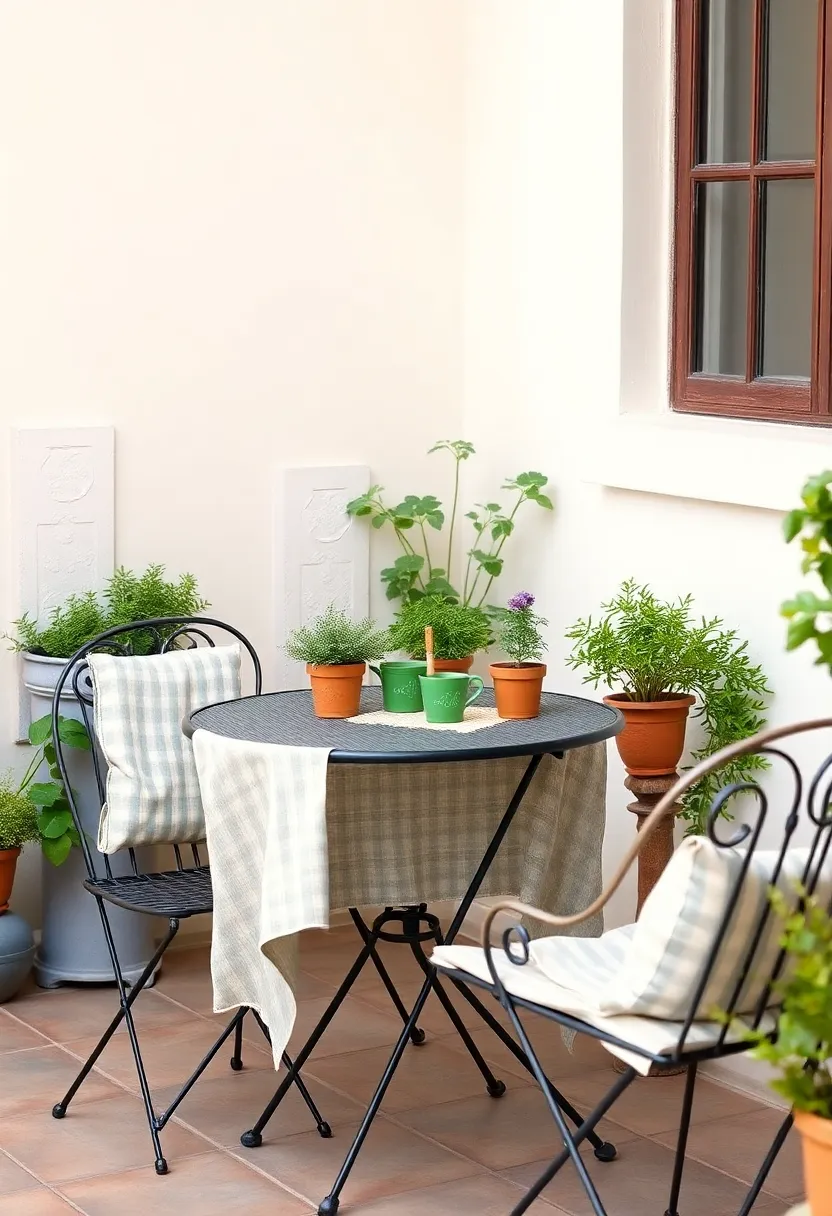 garden-Adjacent ‍Bistro⁣ Set​ with Fresh Herb Pots and⁢ Vintage Linens Providing a Cozy Al Fresco Feel