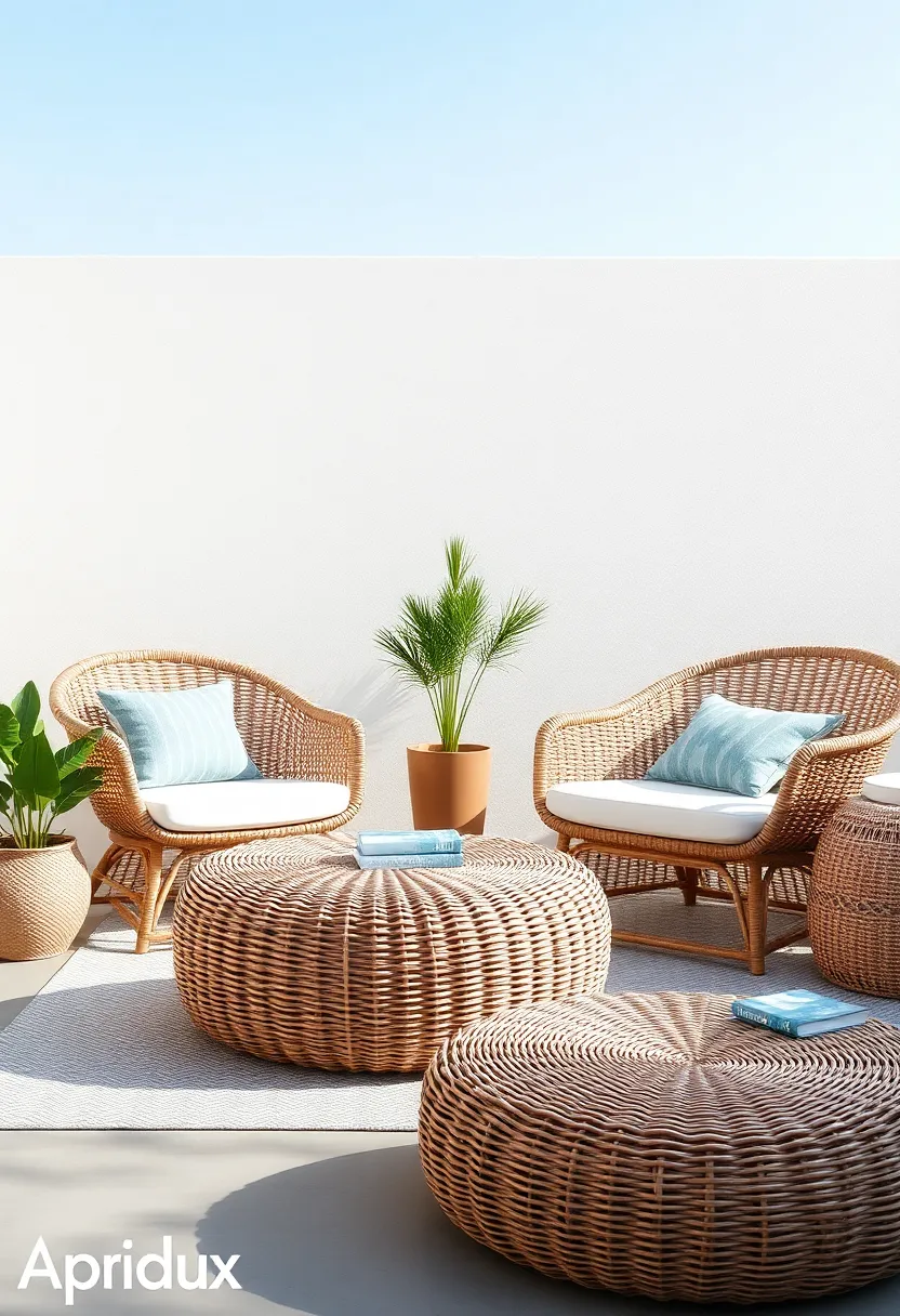 Bohemian ⁤Wicker Pouf: Add‌ a splash of ‍personality to your patio‌ with a bohemian ⁢wicker pouf that serves as a trendy seating ⁢option