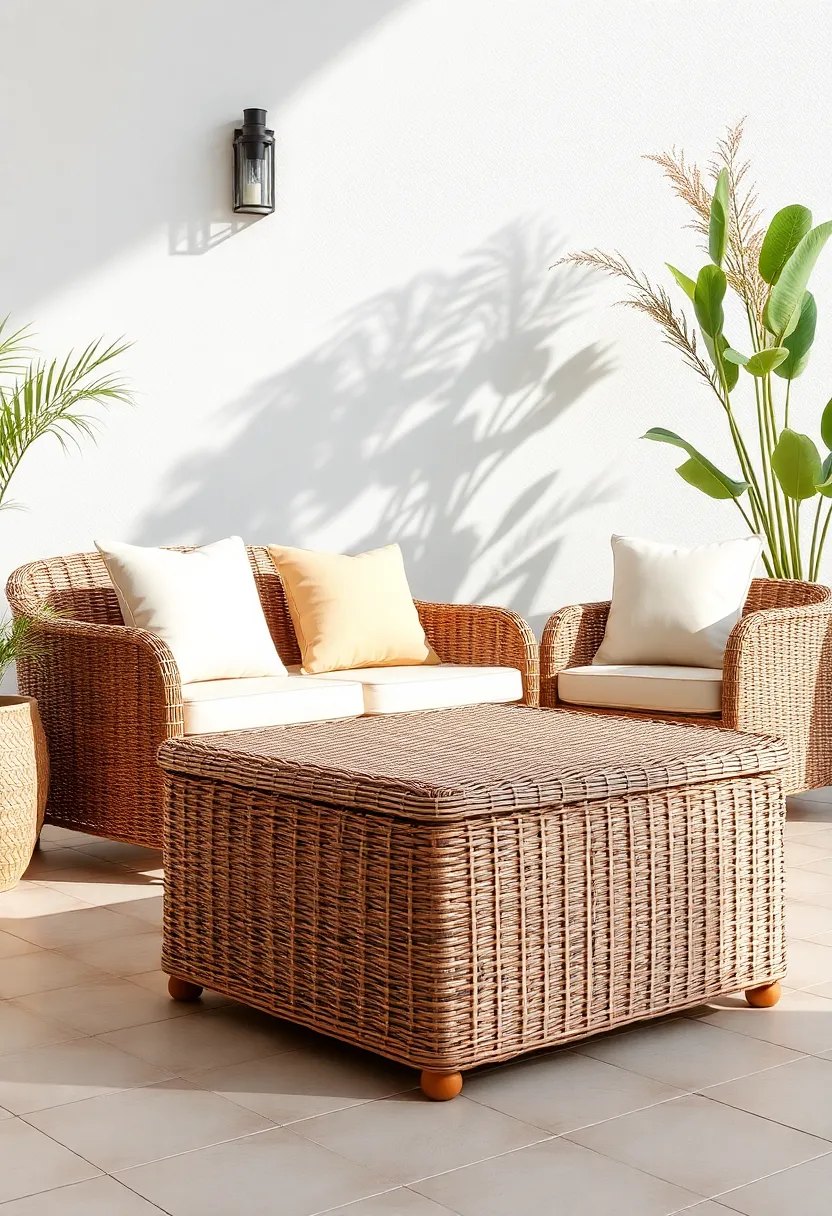 Casual Wicker Footrest: Complete ‌your seating ⁤area with​ a casual⁣ wicker footrest that adds ‌an extra ⁣element of comfort and relaxation