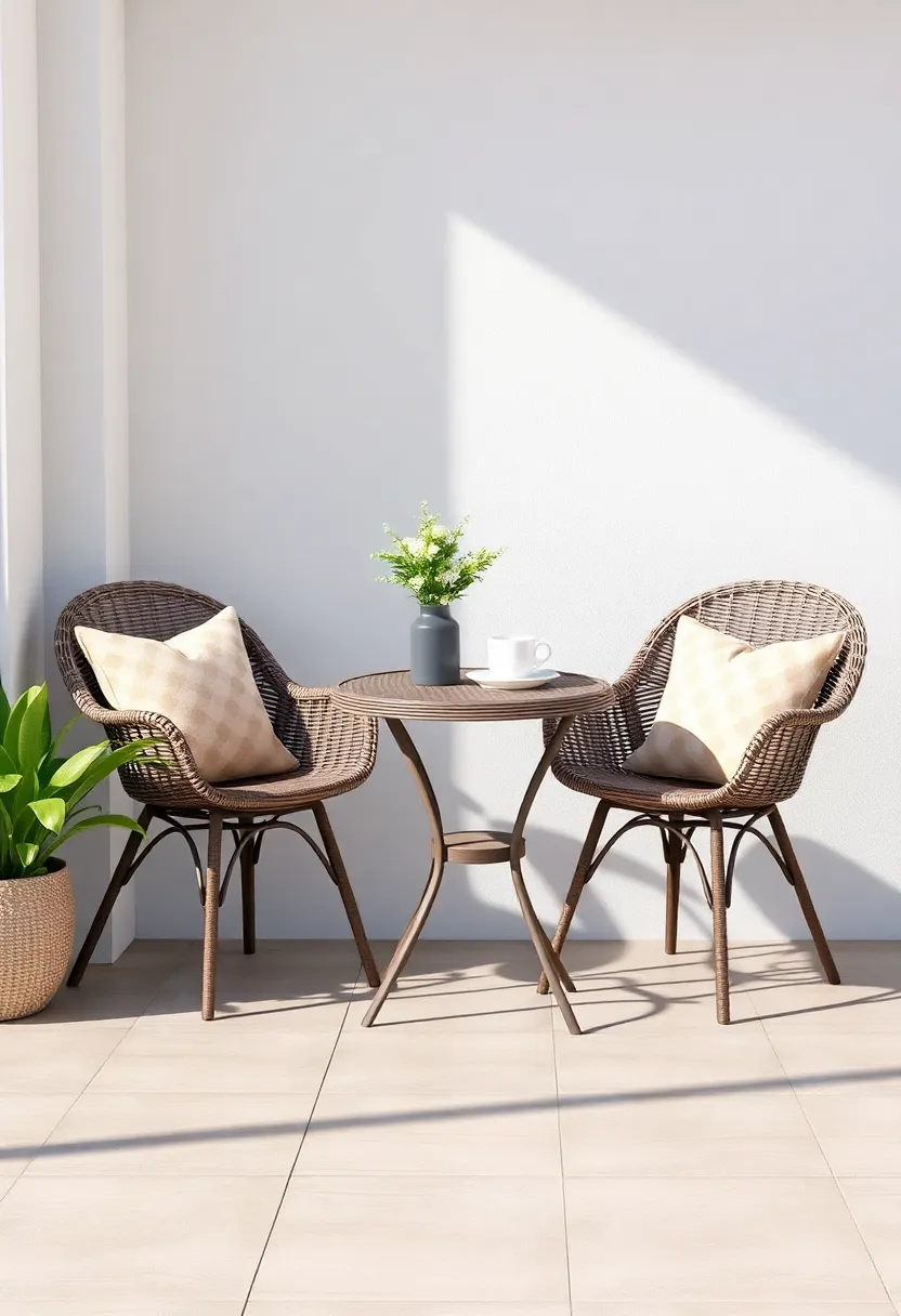 compact Wicker Bistro Set:⁤ Perfect for ‍small spaces,‍ this bistro set⁤ creates an inviting nook for morning coffee or ​evening chats