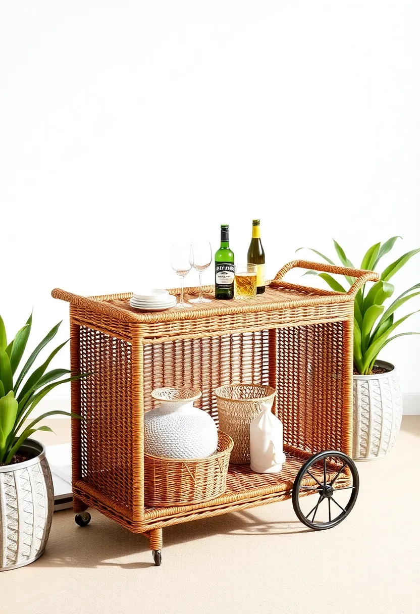 Eye-Catching Wicker ​Bar Cart: Make entertaining effortless with ⁤a⁢ chic wicker bar cart that adds flair while keeping refreshments at ​hand