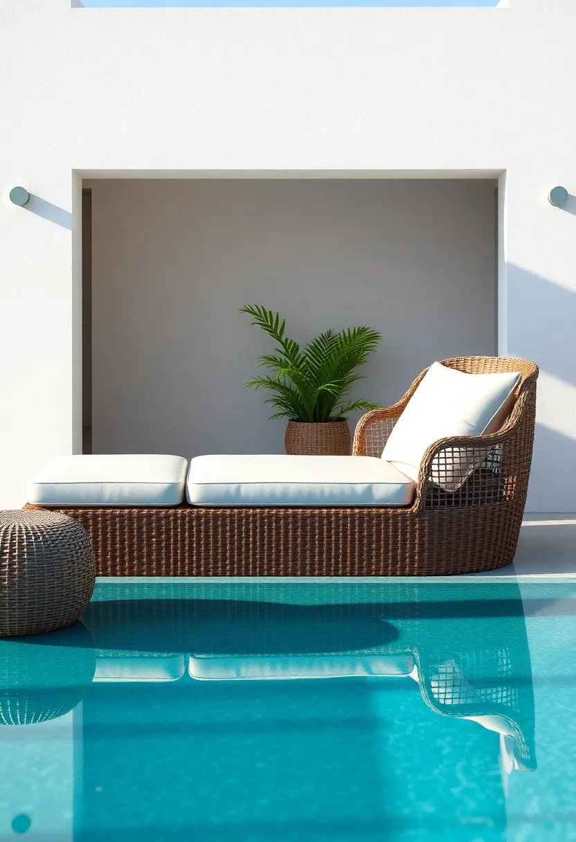 Modern Wicker Chaise⁢ with ⁤Cushions:⁢ Experience⁢ the perfect balance of style and comfort ⁣with a ​modern wicker ⁣chaise that comes ‌adorned with plush cushions
