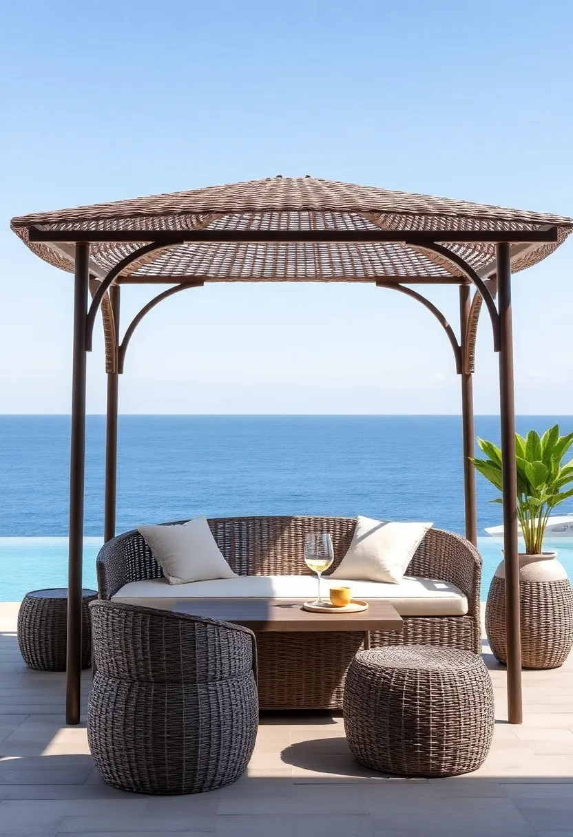 Modern⁢ Wicker Daybed ⁤Canopy: Protect yourself from the ⁣sun ‌while lounging in style with⁣ a modern wicker daybed canopy ⁢that​ hints⁢ at luxury