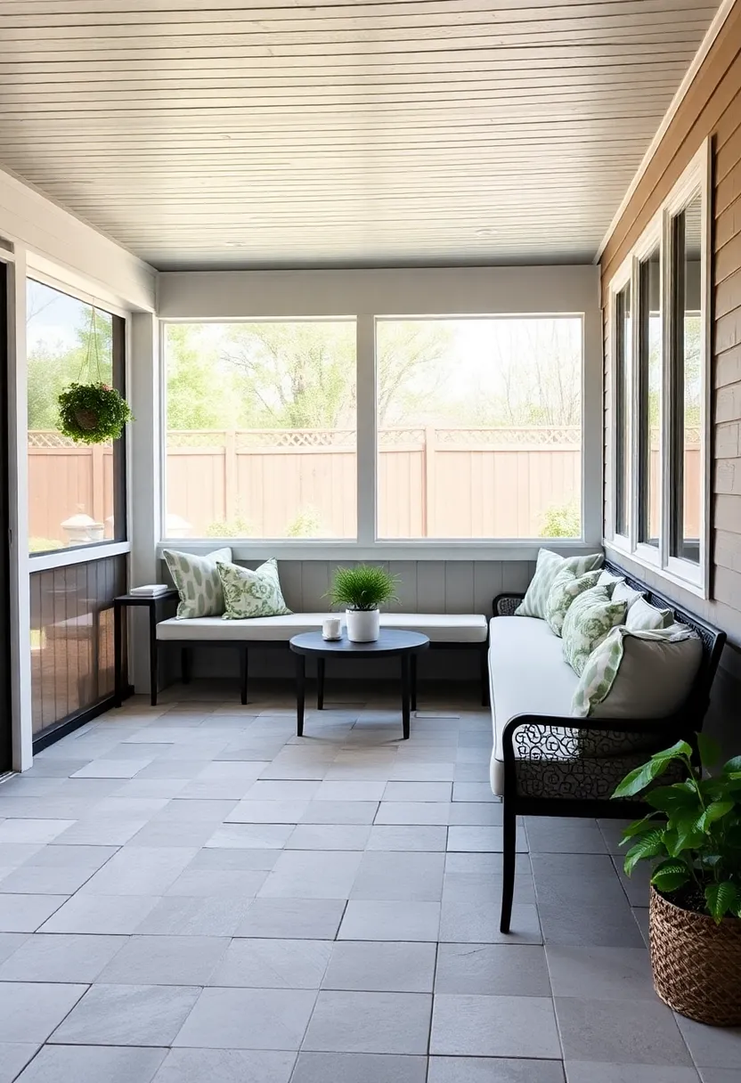 Built-In Bench Seating: Utilize your space efficiently by installing built-in benches that offer both comfort and extra⁤ storage for blankets and cushions