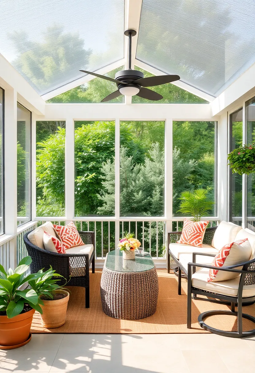 Embrace Nature: A lush garden backdrop⁢ transforms a⁤ screened porch into a serene ‌escape, allowing you to enjoy the outdoors without the bugs