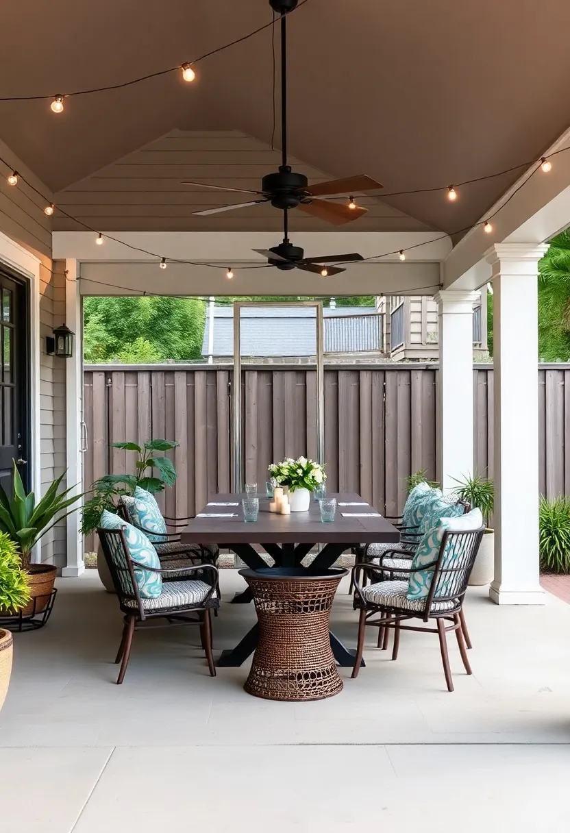 Outdoor Dining Delight: Create an inviting outdoor dining area, complete with a large table, comfortable ⁤seating, and string lights for memorable evening meals