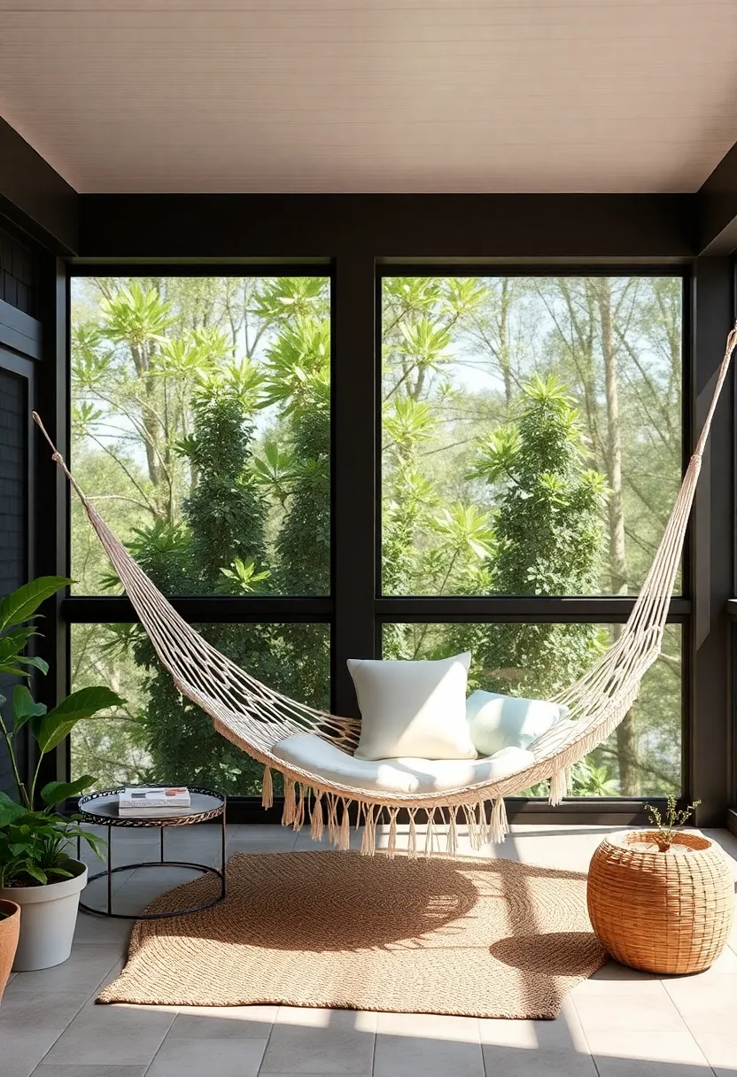 Relaxing‌ Hammock ⁢Corner: designate‍ a corner for a‍ hammock,offering the perfect suspended lounge spot to unwind with a book or take a peaceful‍ afternoon nap