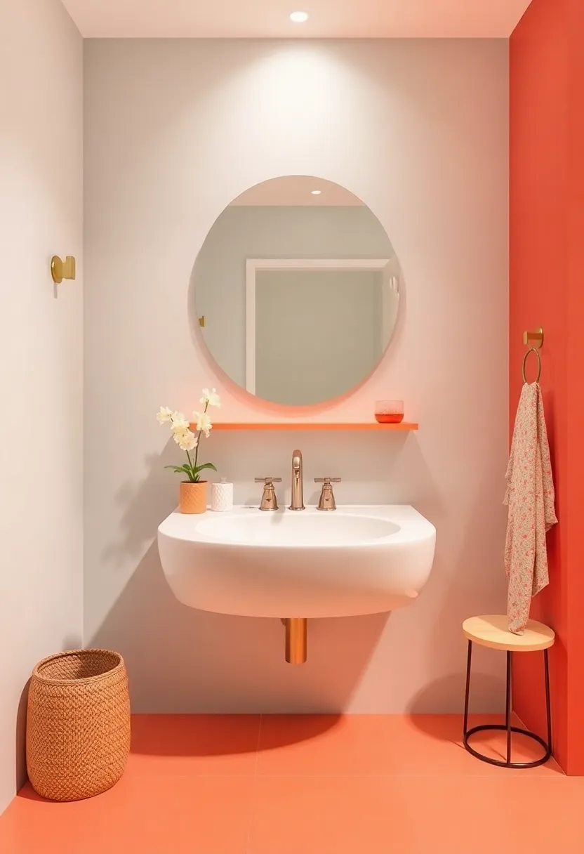 Colorful Accents: Pair a neutral basin with colorful accessories or backdrops to keep things lively and fresh