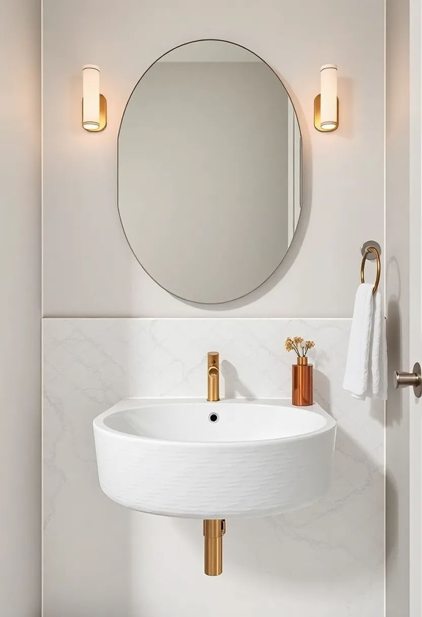 textured Finish: Select a basin with a textured finish to add depth and visual interest to the small space