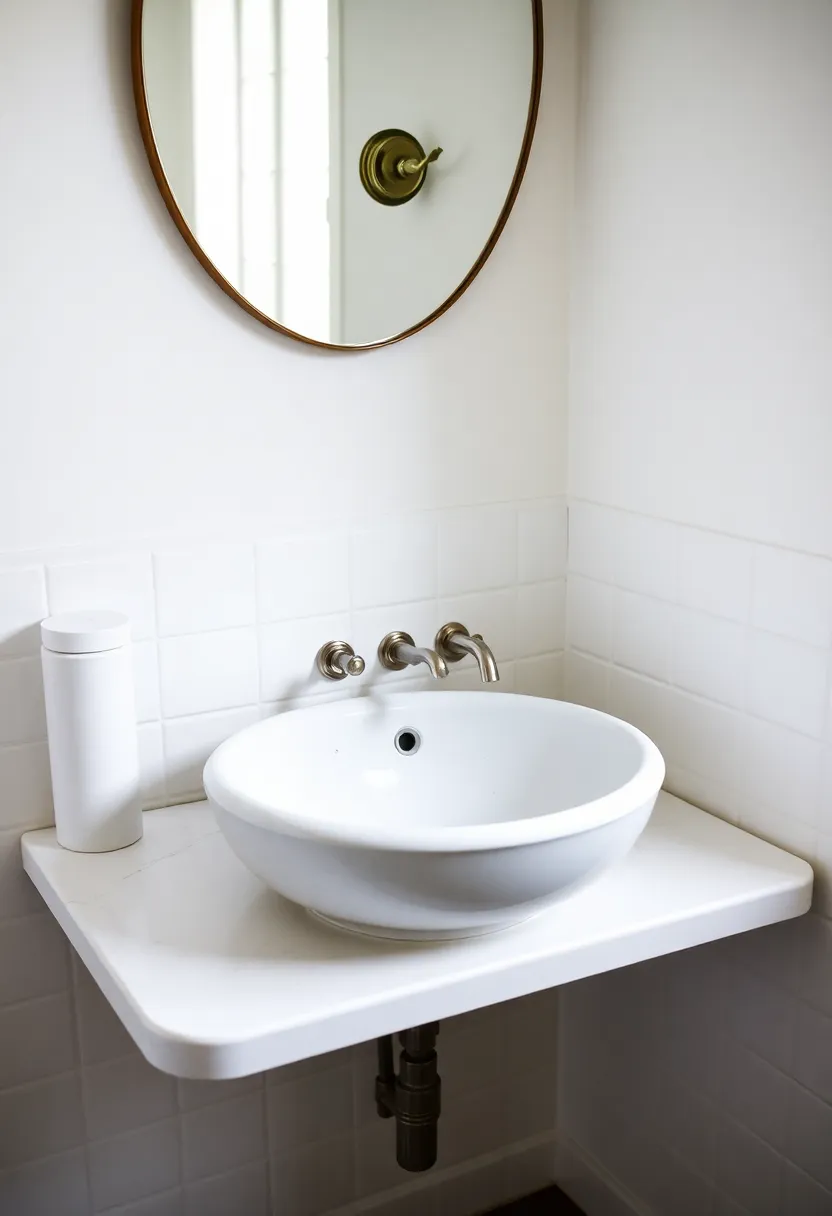 Vintage Bowls: Convert an old washbasin or bowl into a charming sink that adds character to your decor