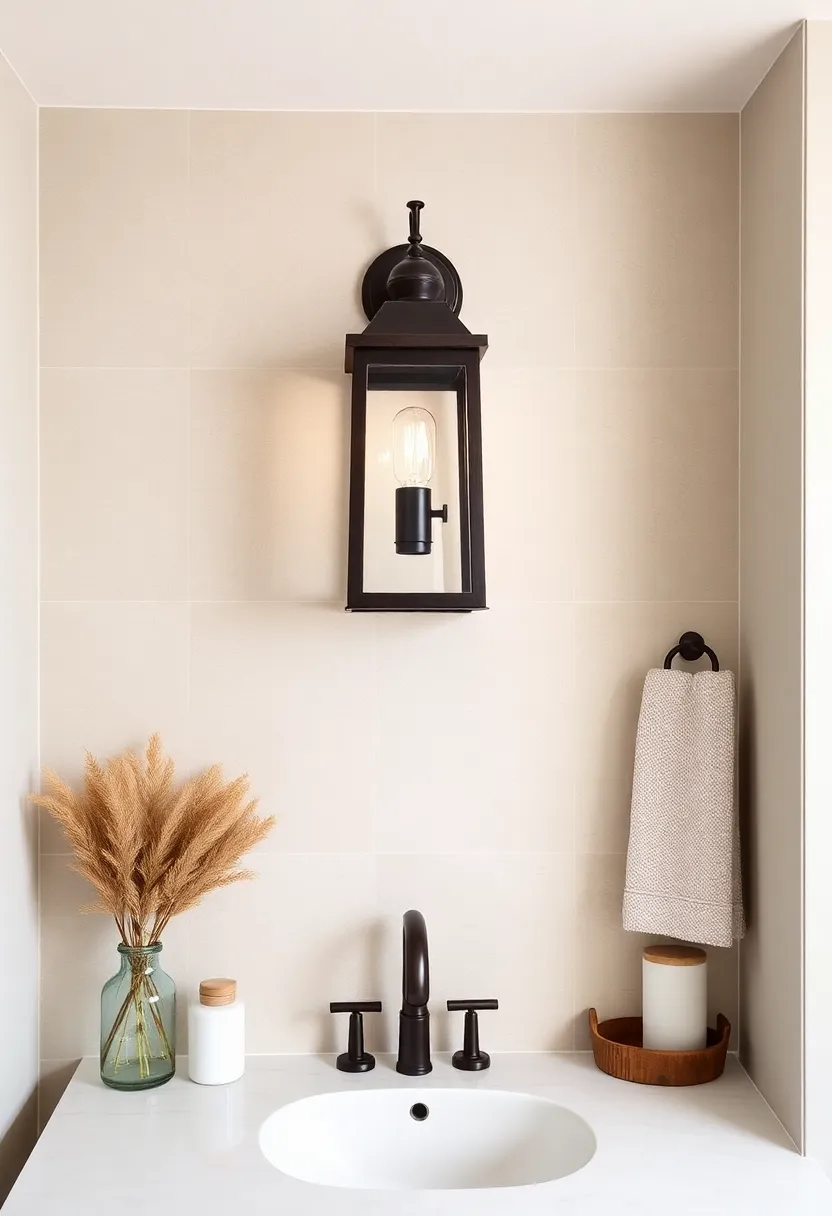 Farmhouse Rustic Lantern ⁣Sconce: Weathered finishes and clear glass evoke warm country charm and inviting comfort