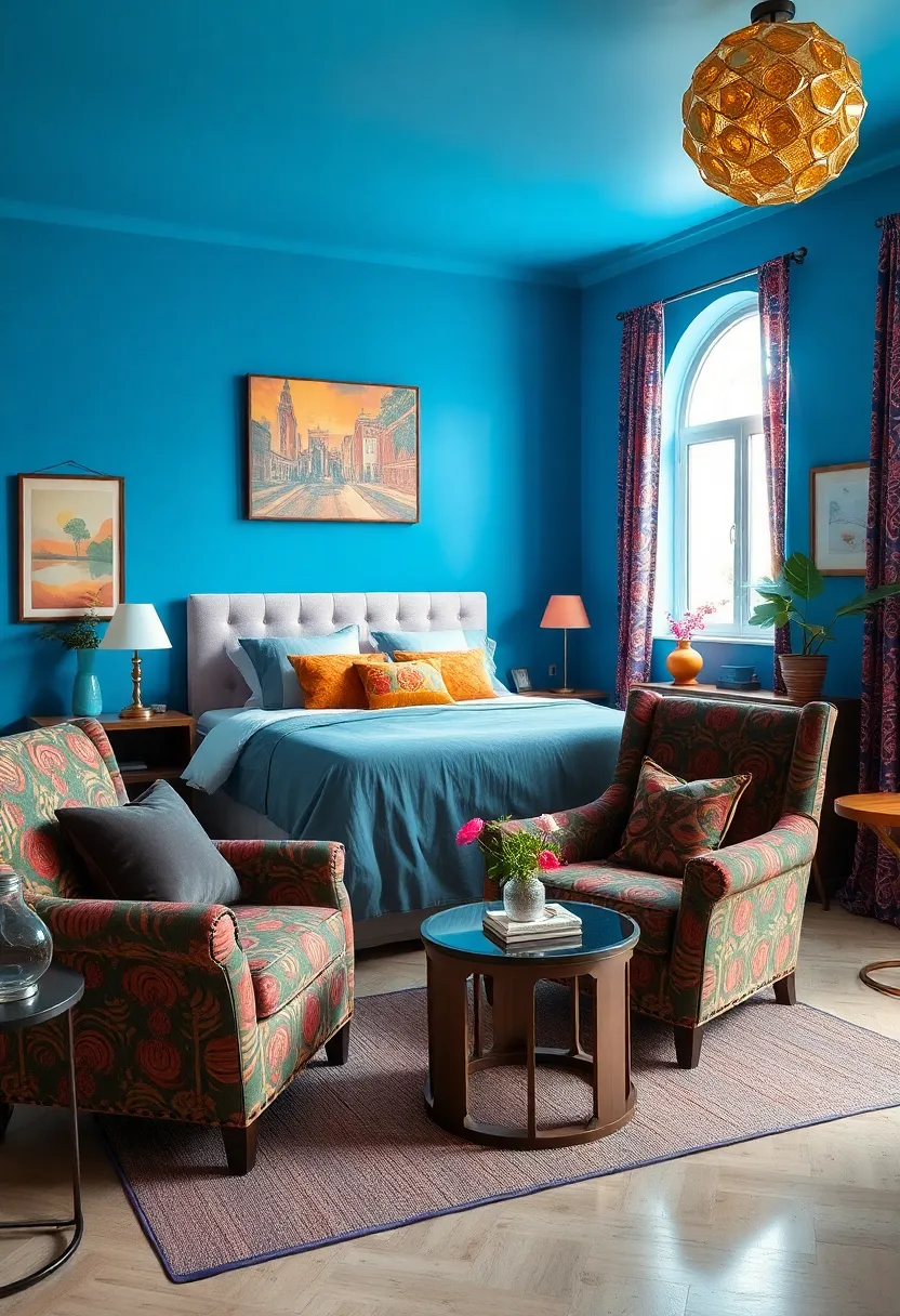 Statement upholstered chairs in Funky Patterns for Comfortable Sitting ‍corners ⁤with 70s ⁤Vibes