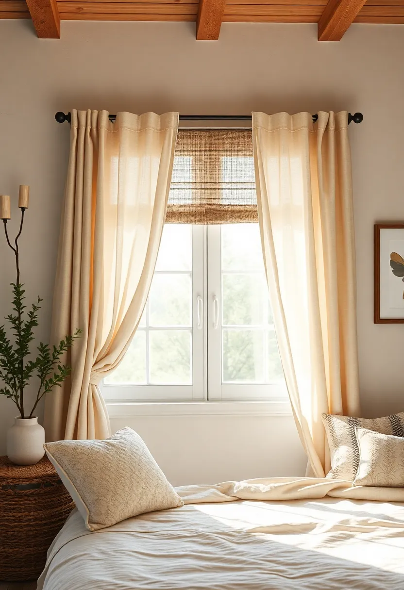 cozy Window Treatments: ⁢Drape⁣ your​ windows ⁢with soft,⁣ flowing curtains or linen shades ‍that​ filter ⁣sunlight while enhancing ​the rustic look