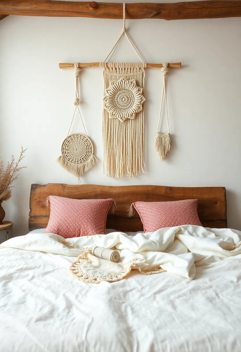 Hand-Woven ‍Wall ‍Hangings: Hang macramé⁢ or woven wall art pieces that ⁤add​ texture and a bohemian twist to your rustic ​bedroom