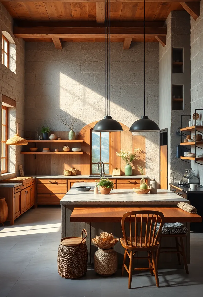 rustic kitchen Interiors Bathed ‌in Natural ‍Light⁢ highlighting⁢ Warm Wooden Textures and Cozy Ambiance