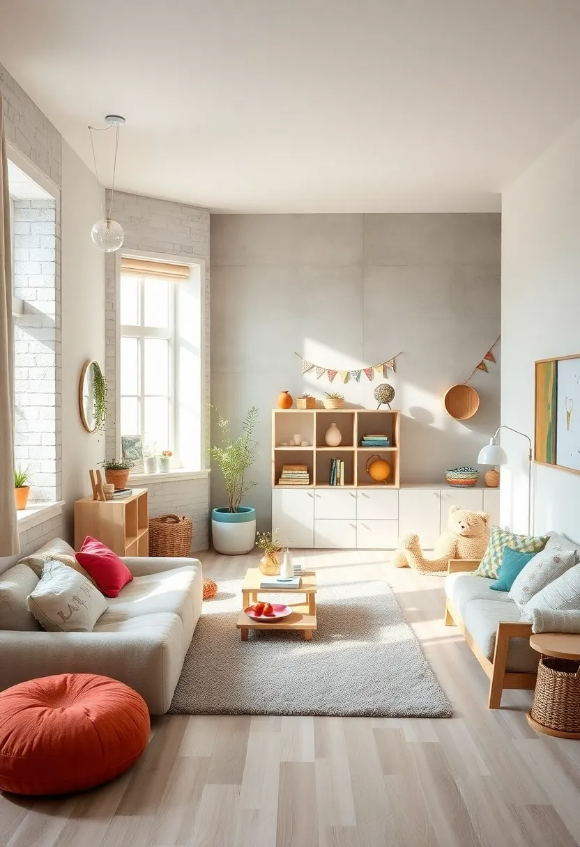 Balanced Open Spaces Encouraging Movement and Play in Scandinavian children's Room Layouts