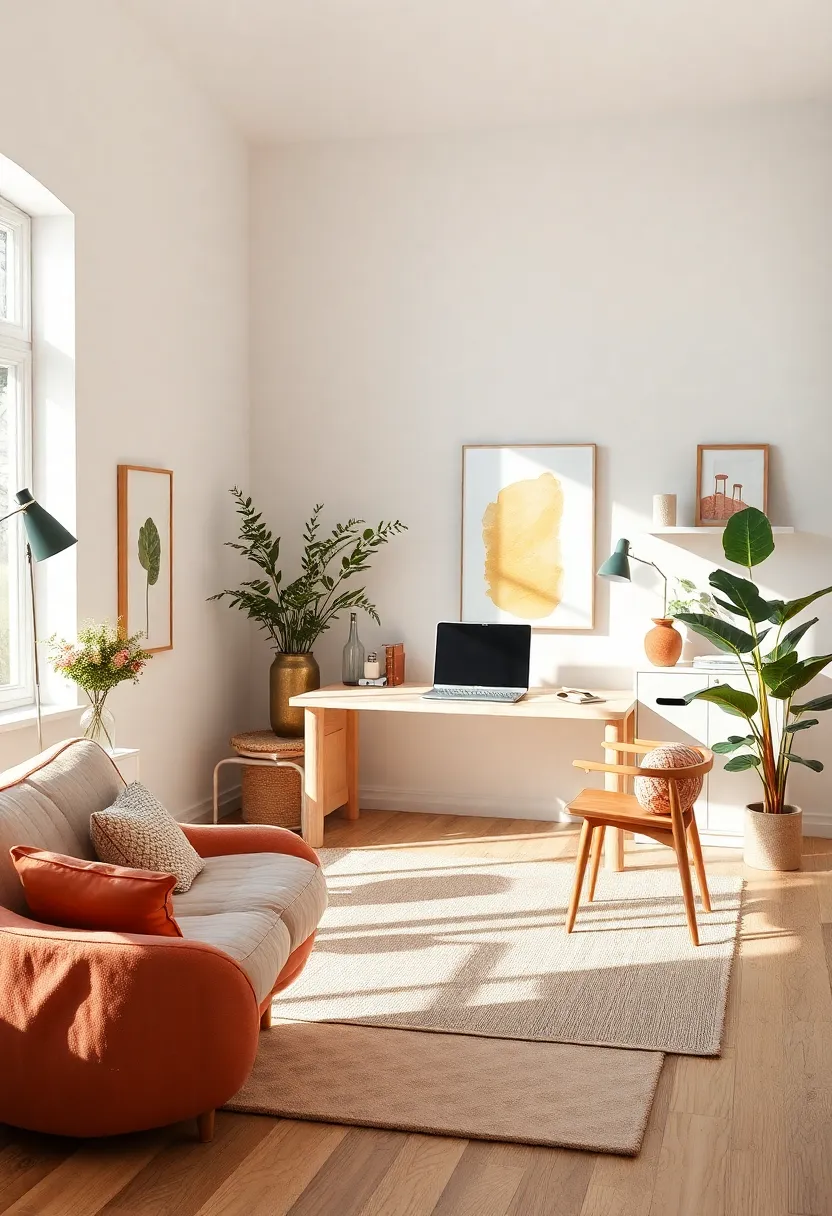 serene Scandinavian workspaces Featuring Light Wood Minimalist Desks ⁢and Soft Natural Lighting