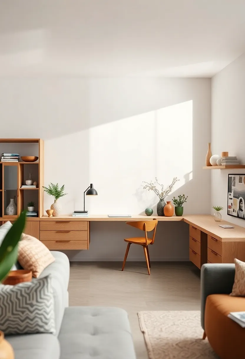 Effortless Scandinavian Elegance Captured in Floating Desks and Wall-Mounted Storage Systems