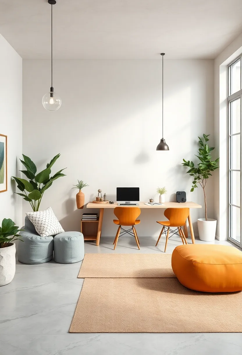 Calm and Clutter-Free Environments Featuring Smooth Surfaces and Scandinavian Pendant Lighting